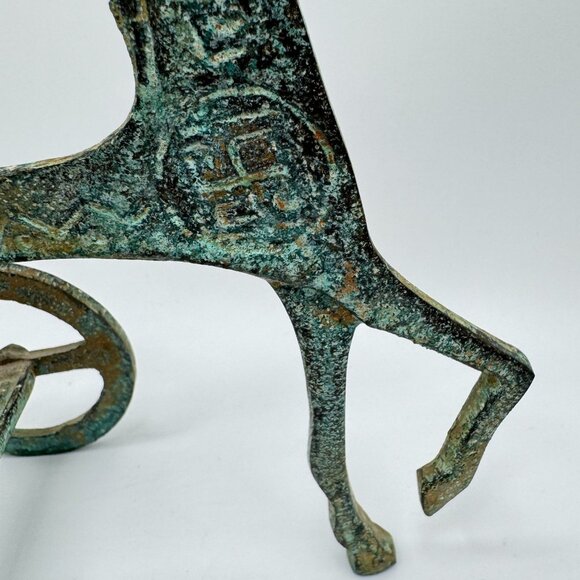MCM Frederick Weinberg Style Greek Etruscan Warrior Horse Chariot Bronze Statue - Picture 8 of 10